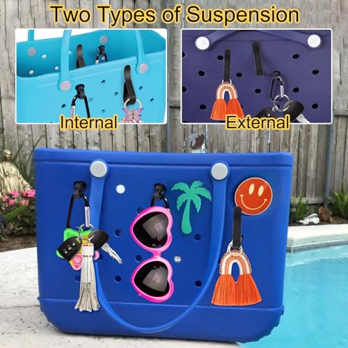 Image of Mity rain Key Holder for Bogg Bag, Accessories for Bogg Bags Original X Large, Insert Charm Carabiner Keychain for Beach Bag