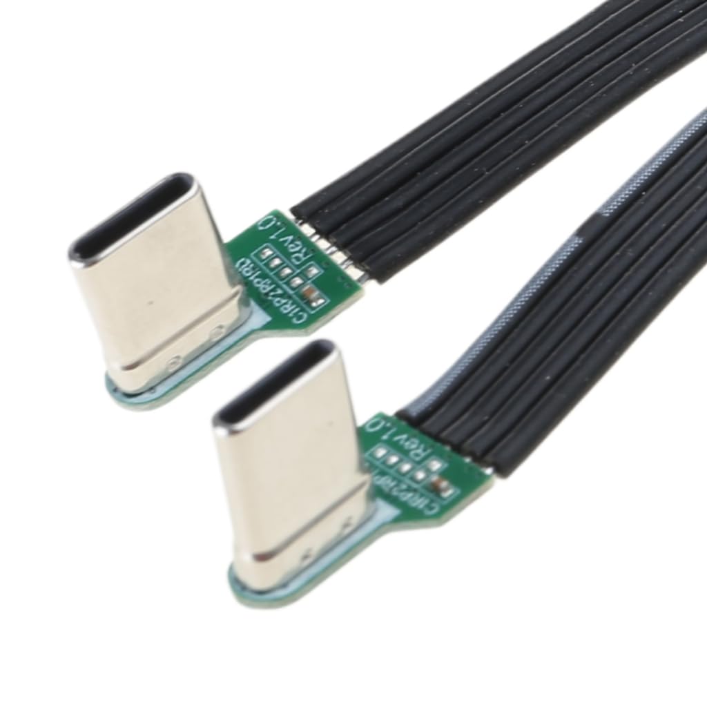 Elnwnnkc Flexible Flat Silicone USB C to USB C Cable Angled for Camera Phones 60W Fast Charging 480Mbps Data