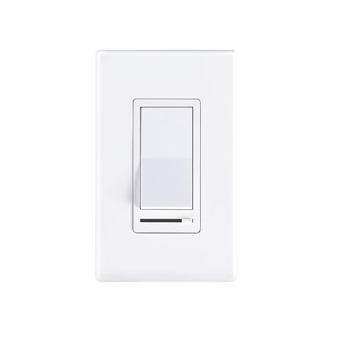Cloudy Bay - Interruptor de atenuación de pared para luz LED / CFL / incandescente, deslizador regulable de 3 vías, de un solo polo, 600 W máx,