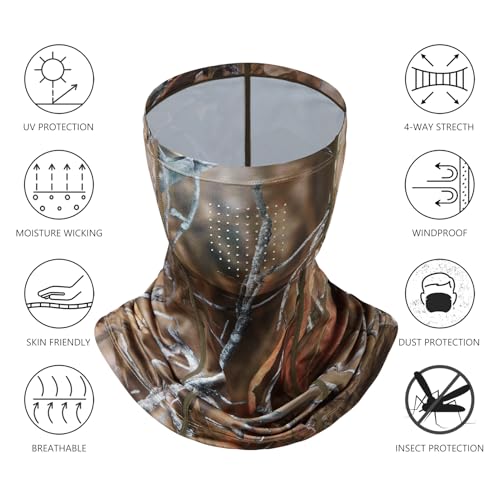 Image of BASSDASH Neck Gaiter Mask UPF 50 Sun Protection for Men & Women, Fishing, Hiking, Outdoor