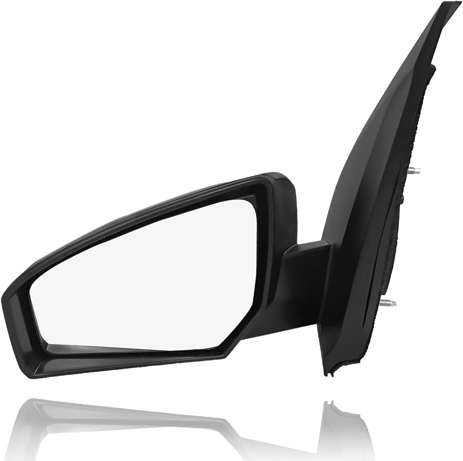 PM Auto Left Driver Side Power Non-Folding W/Cover View Mirror Chrome/Flat Black Smooth For 2007-2012 Nissan Sentra