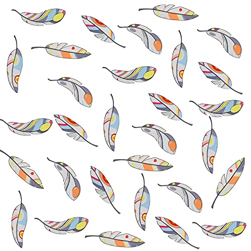 Pegatinas decorativas de plumas Maydahui 12 hojas coloridas