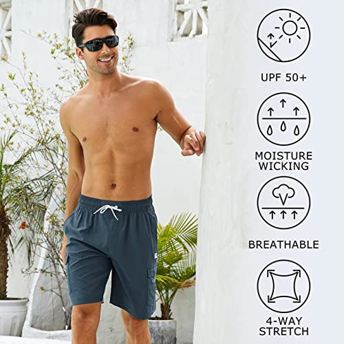 Men's 9" Swim Trunks UPF 50+ Quick Dry Beach Board Shorts with Mesh Lining Lightweight Bathing Suits2