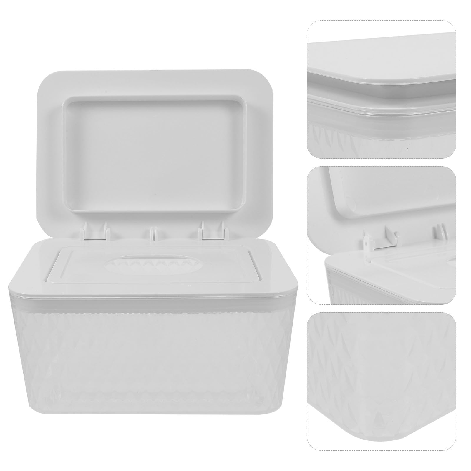 Toallitas Previene Blanco Reutilizable Dispensador la Plástico de Contaminación de Tapa Que Adecuado para Baño y Sala de Estar