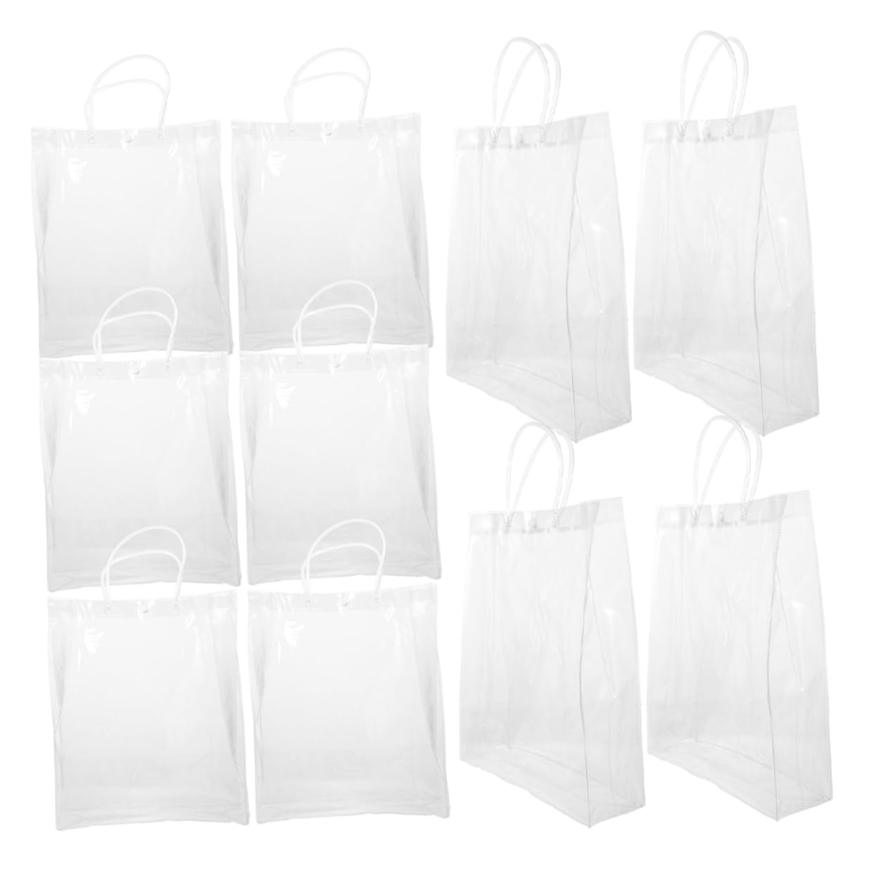 FOMIYES 10pcs Transparent Handbags Button Closure for Party Favors Shopping and Wrapping for Weddings Showers and Diy Crafts