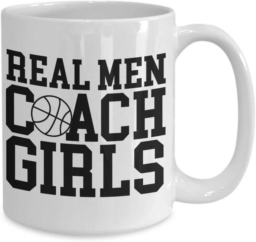 Funny Basketball Lover Mug Real Men Coach Girls Gifts for Basketball Sports Coaches Players Fans Novelty Coffee Tea Cup Gift Idea for Him