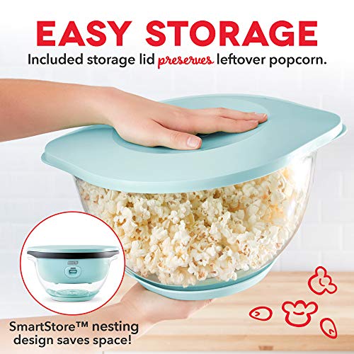 Dash Smartstore™ Deluxe Stirring Popcorn Maker, Hot Oil Electric Popcorn Machine With Large Lid For Serving Bowl And Convenient Storage, 24 Cups – Aqua #TOP3