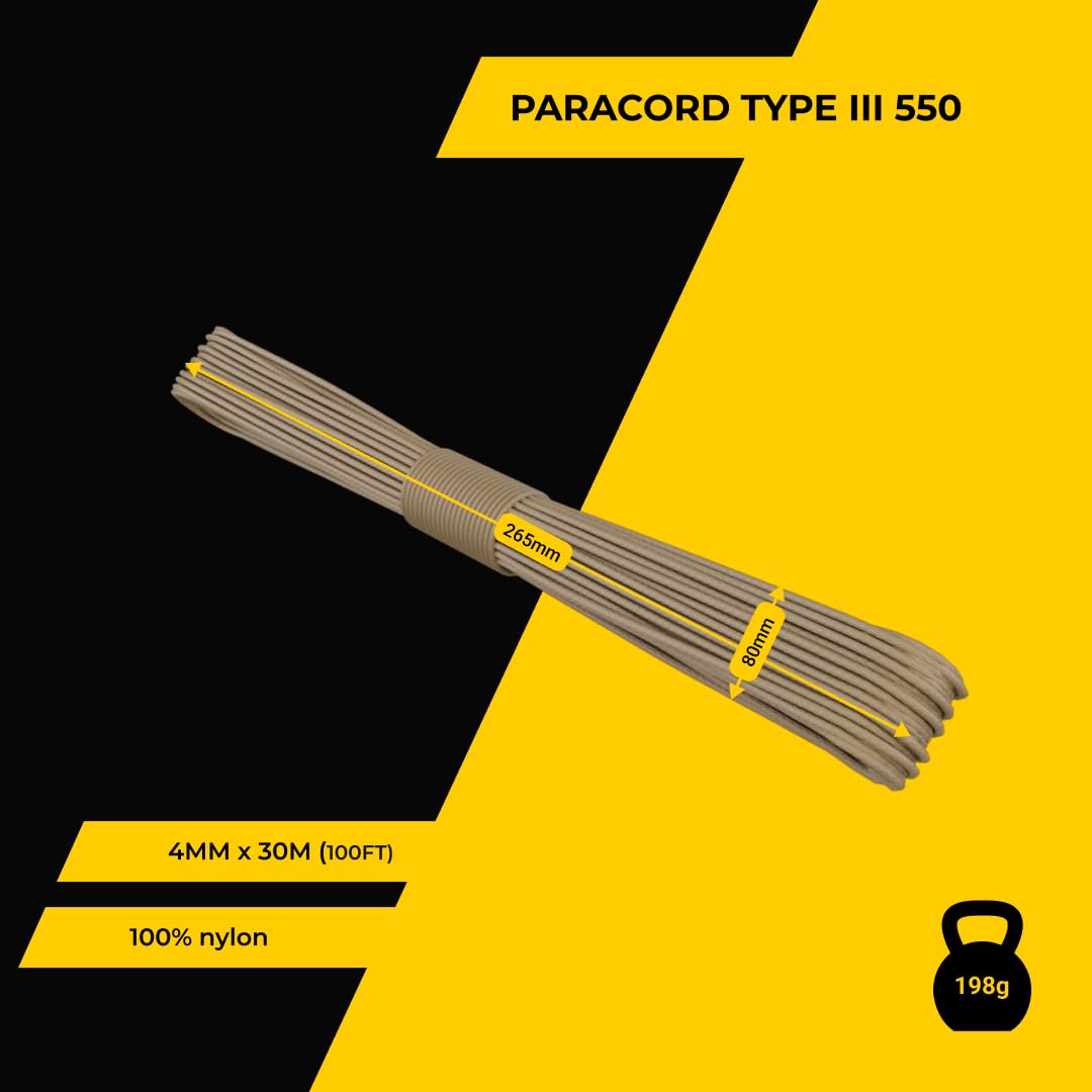 EdcX 2 mm Nylon Paracord 275 (15, 30, 50 and 100 m)- 100% Nylon rope, 3-Strand cord - Image 2