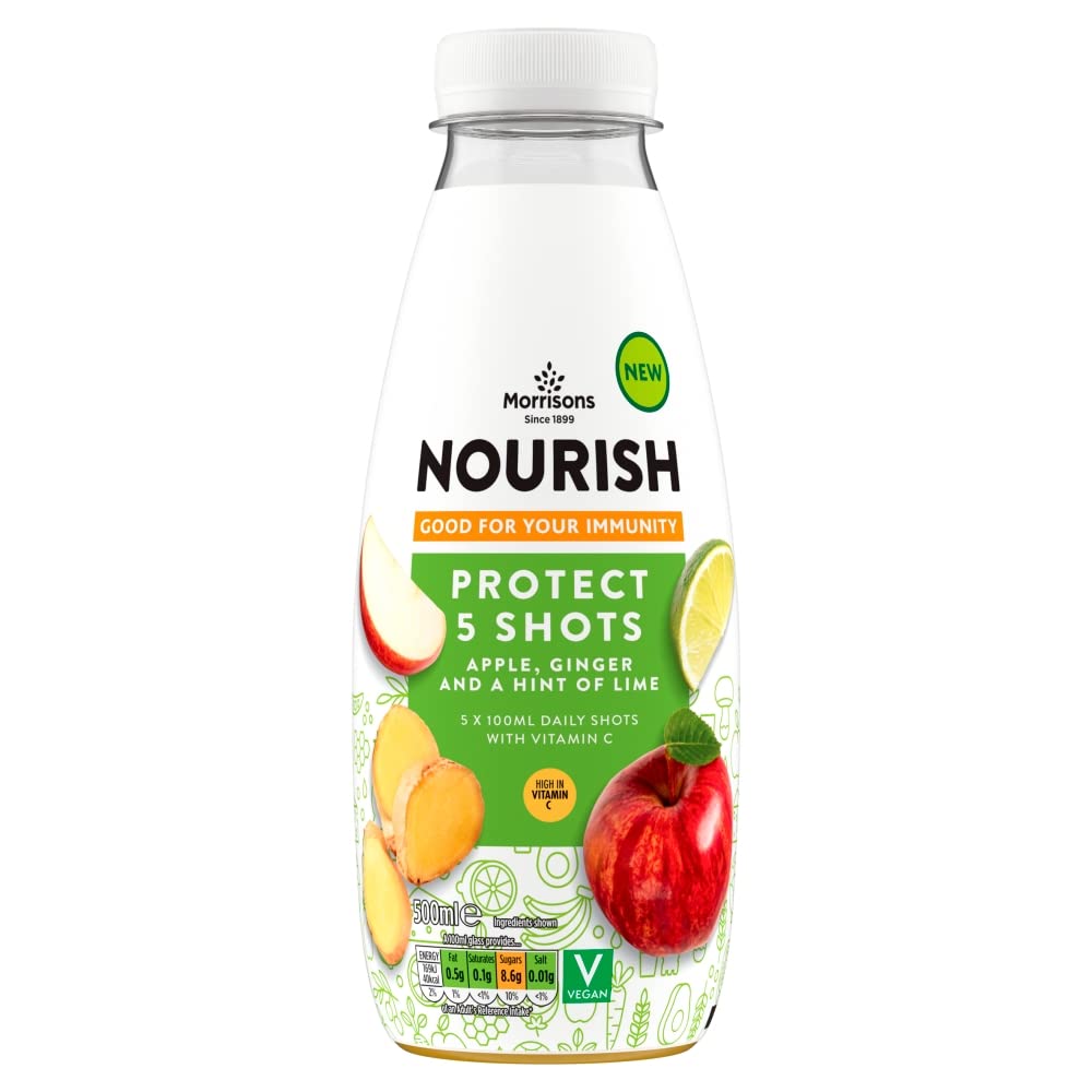 Morrisons Nourish Protect 5 Shots Apple, Ginger and a Hint of Lime 500ml