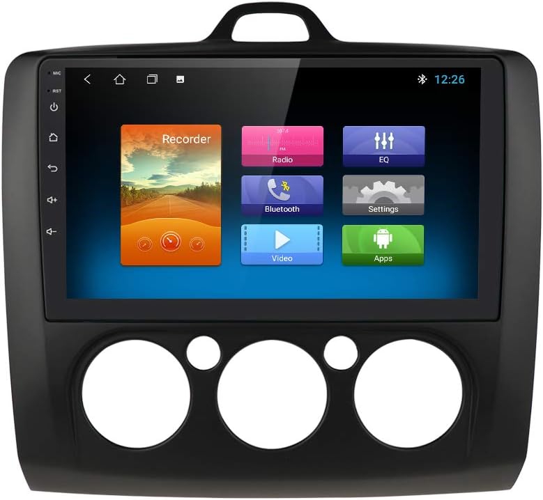 hizpo Android 10 Car Stereo Bluetooth Compatible with Ford Focus Exi MT 2 3 Mk2/Mk3 2004-2011 Car Radio DAB+ Mirror Link Rear View Camera Input 4G Wifi 1+16GB Touch Screen GPS Multimedia Player Black