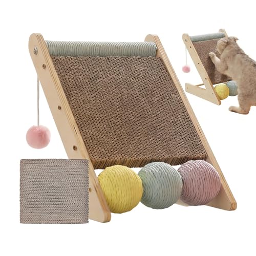 Generisch Tiragraffi per gatti, con pallina da gioco, protezione interattiva per mobili, in cartone, per gatti, colonna tiragraffi, porta, pavimento, moquette, noia, occupazione