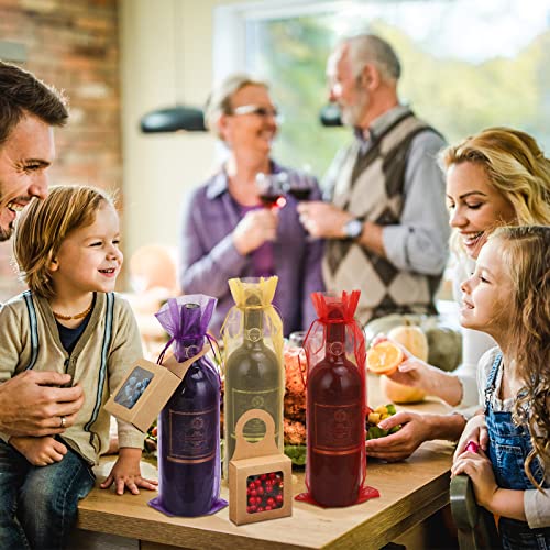 20 Count Kraft Wine Bottle Box with Window and 20pcs Organza Wine Bags