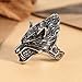 Mokiss 316L Stainless Steel Mens Fierce Black Wolf Skull Head Ring Size 7-13 Punk Jewelry