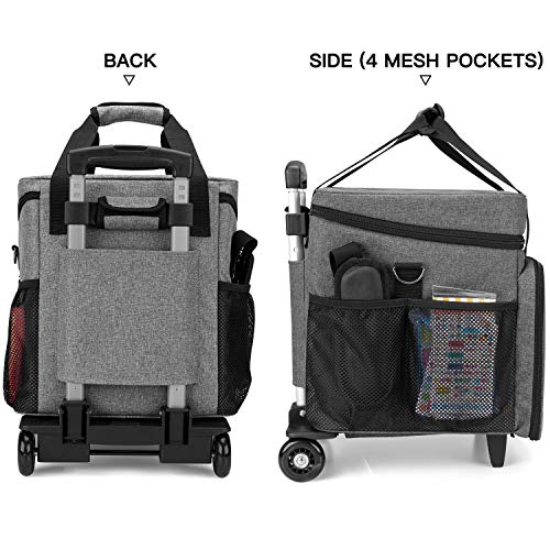 Luxja Rolling Scrapbook Tote, Scrapbook Bag With Detachable Dolly (Patented Design), Gray #TOP3