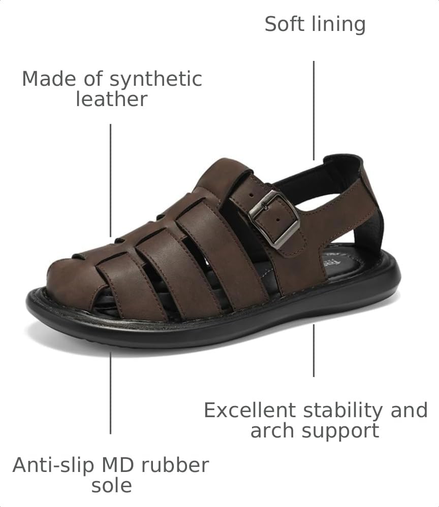 Image of Men's Outdoor Hiking Sandals Closed Toe Water Sandals Casual Lightweight Summer Beach