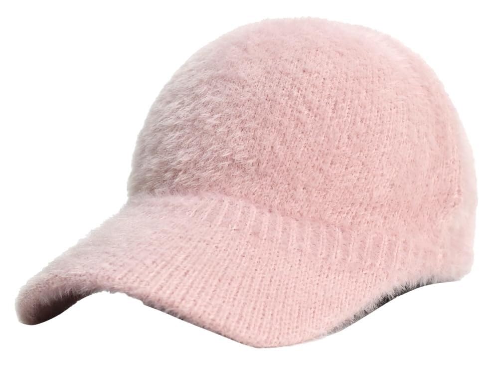 Casquette de journal contre le froid hivernal chapeau chaud tricoté rose