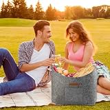 XL Log Baskets torba filcowa, bardzo gruby filc i wzmocniony uchwyt, kosze na drewno do użytku wewnątrz i na zakupy, drewno, gazety lub drewno opałowe (szary gołębi)