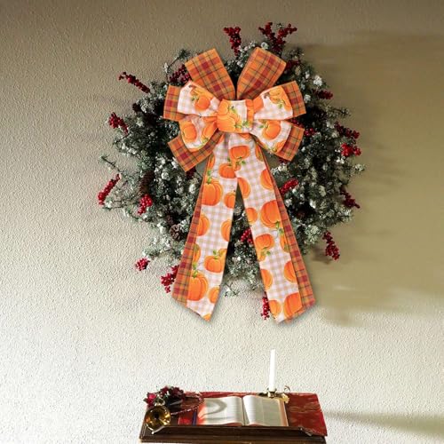 2 Pcs Imitation Fabric Lightweight Thanksgiving Theme Fall Bows for Wreaths - image 3