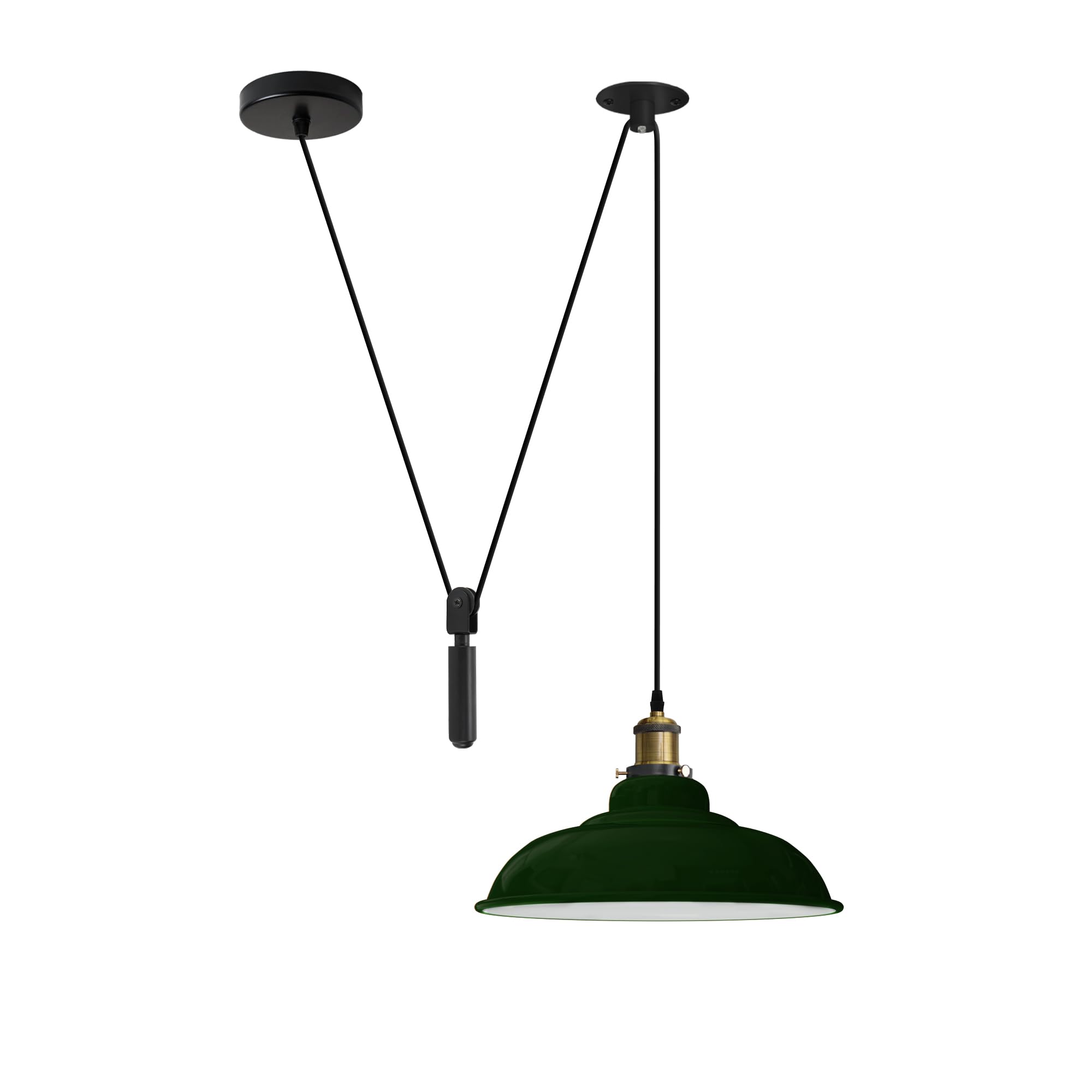 LEDSone Ceiling Pendant Light with 195cm Adjustable Cable Industrial Metal 32cm Curvy Light Shade E27 Lamp Holder Ceiling Pendant Lighting for Living Room, Dining Room, Bedroom, Restaurant