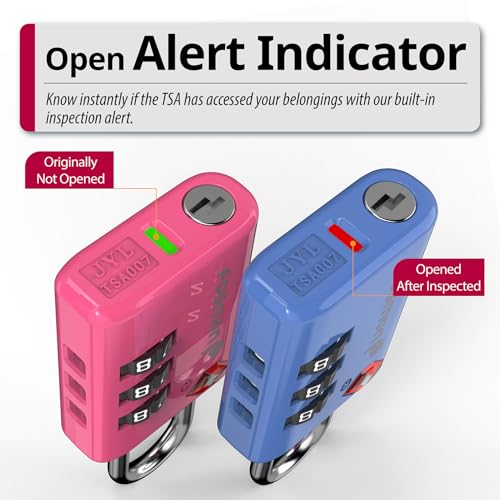 Fosmon TSA Approved Luggage Locks, 3-Digit Combination Padlock, 4 Pack | Features Open Alert Indicator and Alloy Body. Anti-Theft for Travel, Backpack Zipper, Gym Locker, Gun Case, Tent. - Image 5
