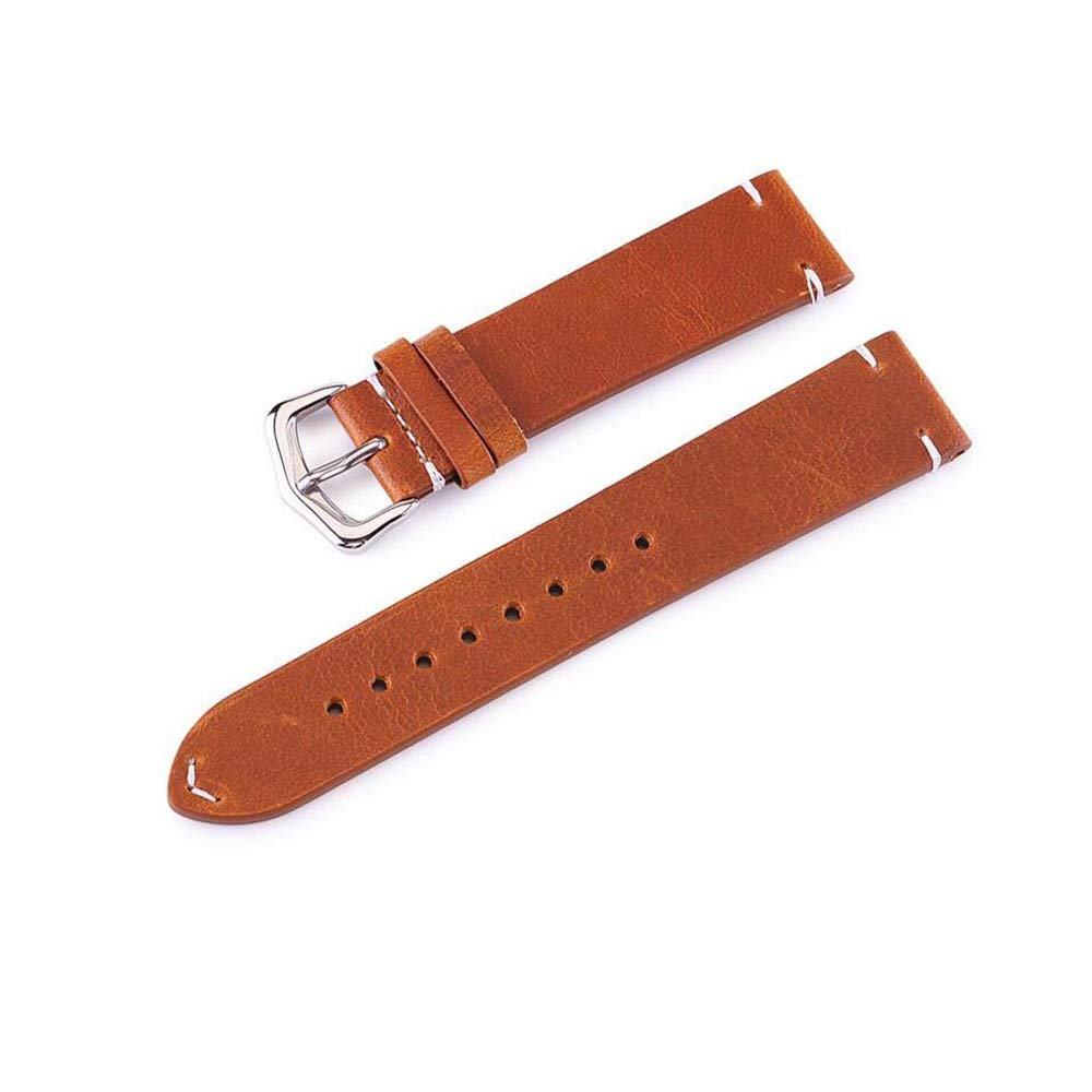 EwatchAccessories 22mm Light Brown Genuine Leather Watch Band Strap with With Stitches (B08NYYPTZJ) Amazon Price History, Amazon Price Tracker