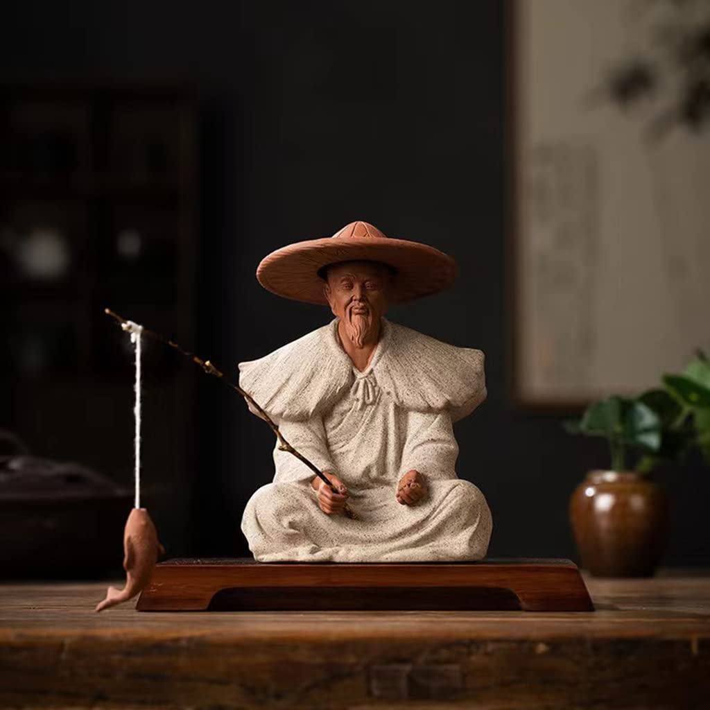 Amazon.co.jp: 太公望の魚釣り おもしろい 置物 オブジェ 開運 仕事運