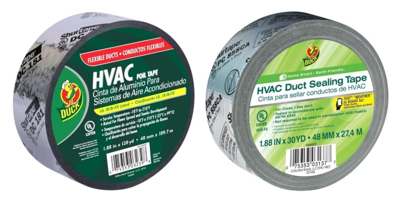 Duck HVAC Aluminum Foil Duct Sealing Tape Size: 1.88" x 30 yds (2-Pack)