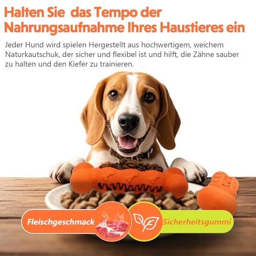LaRoo Füllbares Hundespielzeug,Kann Mit Leckerlis Gefüllt Werden, Kauspielzeug für Hund Welpen, Naturkautschuk Kauknochen, Zahnpflege und Langsames Fressen -Für Kleine Hunde