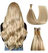 Sunya I Tip Hair Extensions Human Hair Blonde 18 Inch Ash Blonde Highlighted Bleach Blonde Pre Bo...