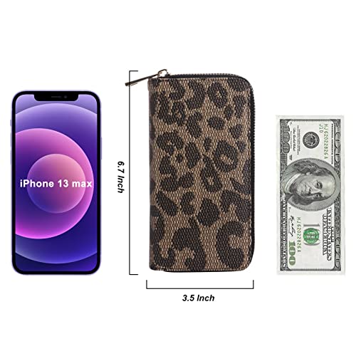 Image of Cellphone Wallet for Women Dual Zipper Long Purse with Removable Wristlet