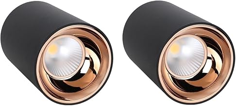 DOJI 7 watt Black Body Surface Cylinder Ceiling Lights,Mounted Spot Light,Focus Light,Down Light for Indoor Balcony,Room,Hallway,Color-Warmwhite. (Pack of 2)