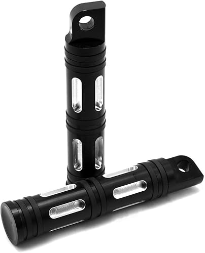 Miniatura 6 de estriberas de corte de borde, clavija de pie de reposo para motocicletas Harley Sportster, Touring, Softail, Road King, Plateado