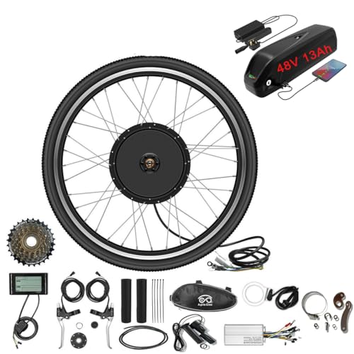 48V 27.5'' 1000W Rear wheel eBikes Conversion Kit Hub Motor and 48V 13Ah Battery, Electric Bicycle Motor,E-bike Cycling Hub with Controller, Bike Bicycle Conversion Tool Kit