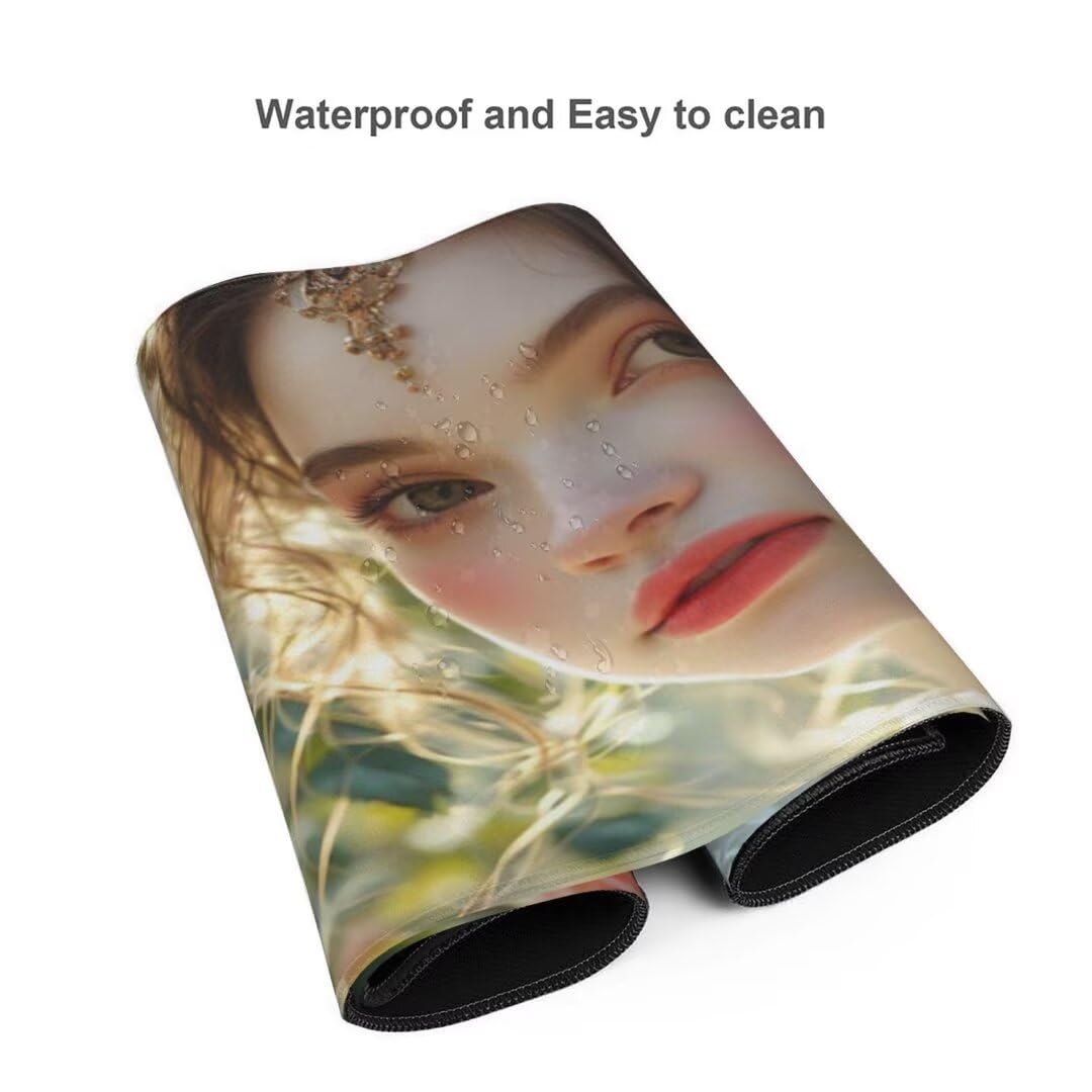 Alfombrilla Ratón, Alfombrilla Raton Gaming XXL 1500 x 800 x 3 mm Alfombrilla Escritorio, Mouse Pad con Base Antideslizante y Bordes Cosidos, para Gaming en Casa Alfombrilla Raton Mujer Rosa Y-1595