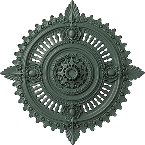 Image of Ekena Millwork CM29HYCBF 29-1 /8 inch x 1-1 /4 inch x 4 inch Haylynn Ceiling Medallion, Cloud Burst