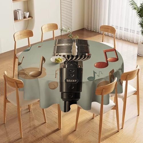 Nappe ronde pour pique-nique anti-taches protégeant table de buffet extérieur