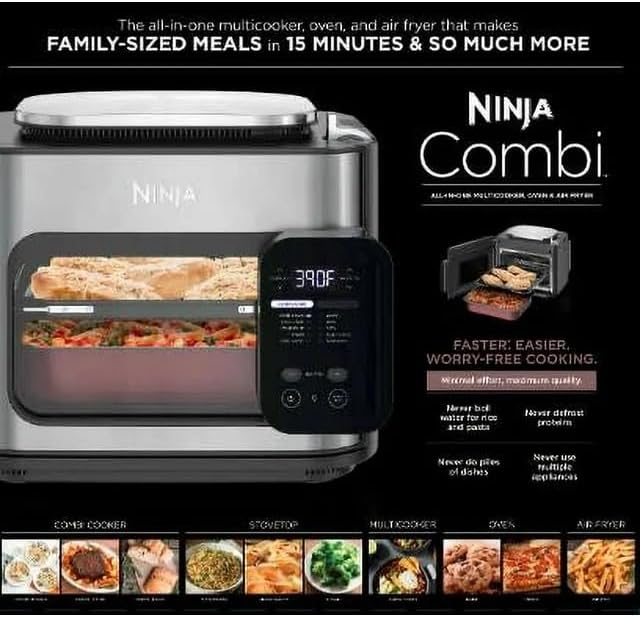 Miniatura 9 de Ninja Combi SFP700 Multicocina, horno y freidora de aire, funciones 10 en 1, comidas de 15 minutos, apagado automático, temporizador integrado y
