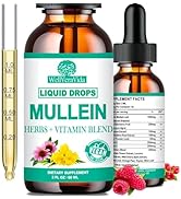Mullein Drops for Lungs, Organic Mullein Leaf Extract w/Elderberry Echinacea Drops for Lung Healt...