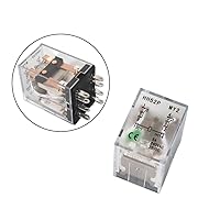 Vista 6 de ATO DC 24V Bobina 8-Pin Relé de potencia electromagnética DPDT 2NO 2NC HH52P MY2NJ con base de enchufe de terminal enchufable