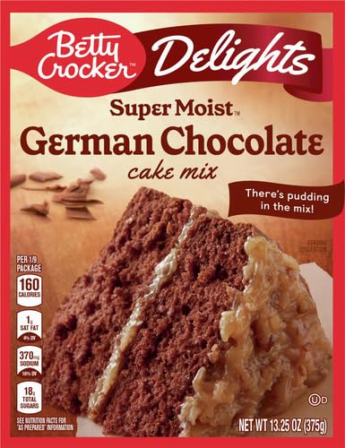 Image of Betty Crocker Delights Super Moist German Chocolate Cake Mix, 13.25 oz. (Pack of 3)