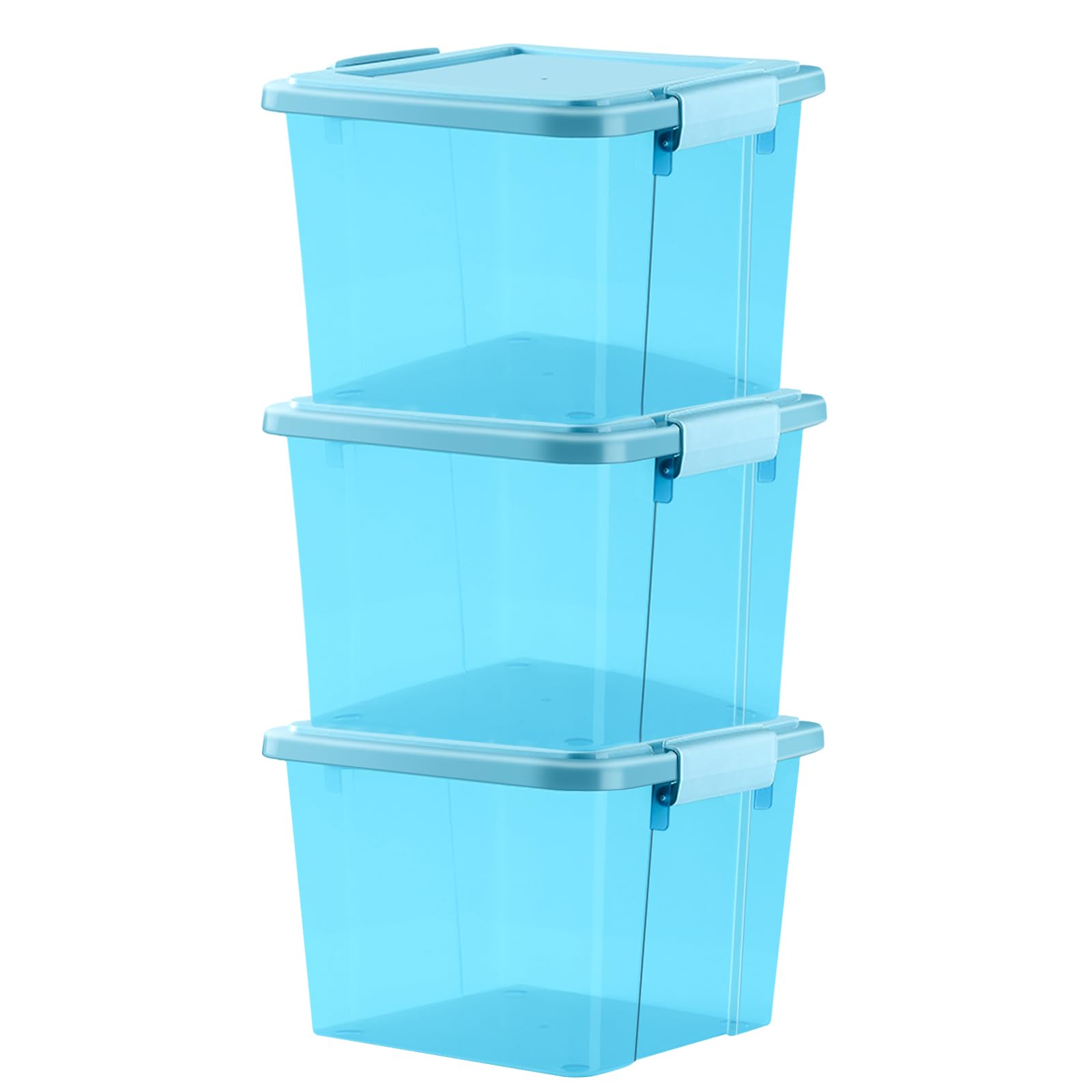GONICVIN Plastic Storage Boxes with Lids, 3 Packs 60L Stackable Storage Container with Handles for Home and Office