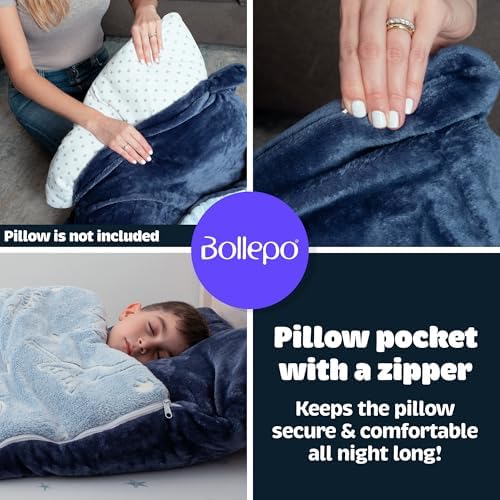 Kids Sleeping Bags for Boys & Girls - Glow in The Dark Dinosaur Sleeping Bag, 66'' x 60" Animal Sleeping Bags for Kid - Roll-Up & Extra Soft Toddler Kids Sleeping Blanket Bag for Ages 3-10