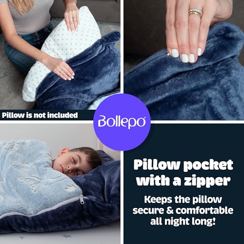 Kids Sleeping Bags for Boys & Girls - Glow in The Dark Dinosaur Sleeping Bag, 66'' x 60" Animal Sleeping Bags for Kid - Roll-Up & Extra Soft Toddler Kids Sleeping Blanket Bag for Ages 3-10