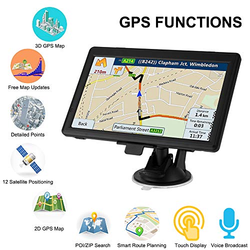 2020 GPS Navigation for Vehivles 7 Inch Screen, Car GPS Navigation with Bluetooth Hands Free Talking, 8GB+256MB Car GPS Navigation System Smooth Running, Lifetime Free Map Upgraded