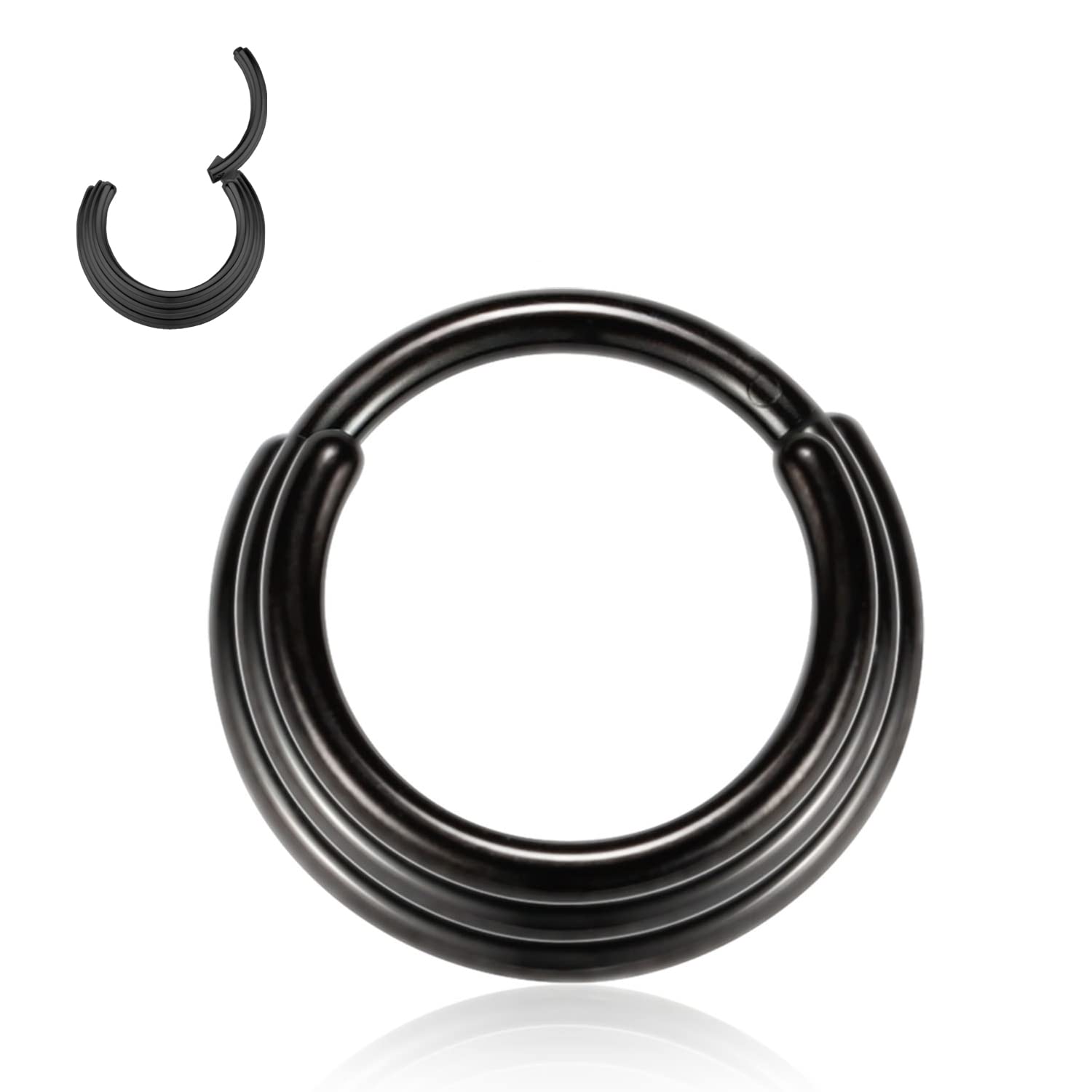 YEBOCIYO Piercing Nariz Piercing Ombligo 8/10mm Piercing Tragus Piercing Lengua Piercing Septum Triple Apilado Piercing Helix Piercing Ceja Acero Quirurgico Mujer Hombre Oro Plata Oro-rosa Negro Arco-Iris 16G