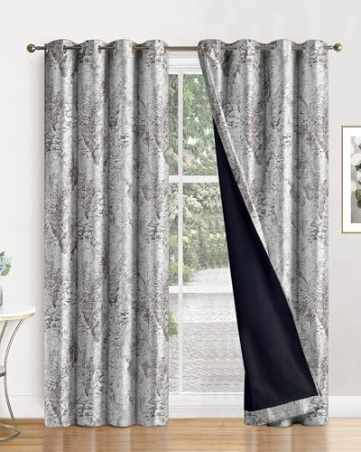Image of Cloth Fusion Printed 100% Blackout Long Door Curtains 9 Feet Set of 2