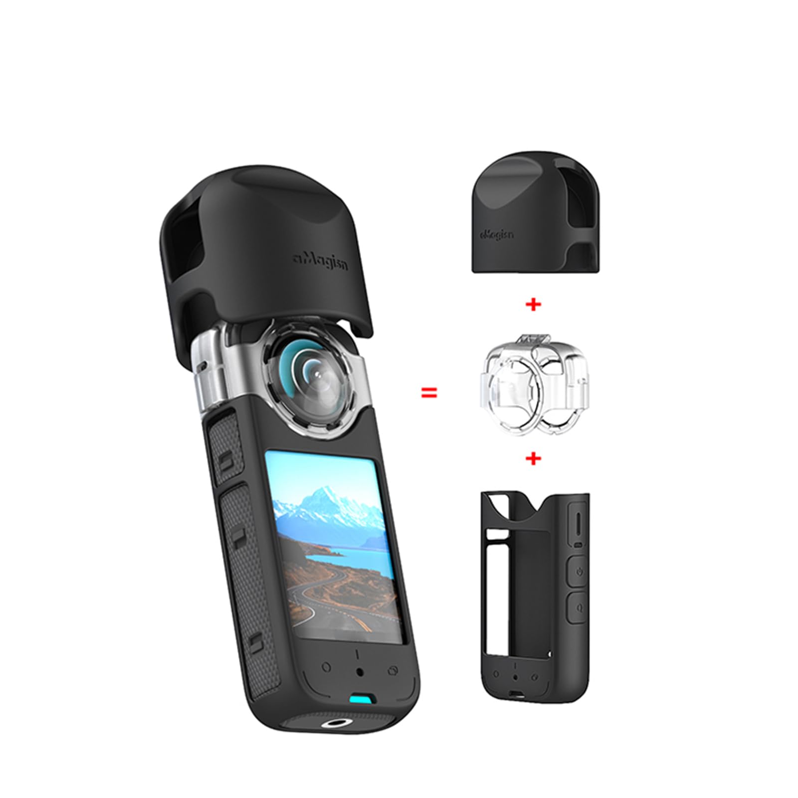 Objektivdeckel & Silikonhülle Für Insta360 X3 – Inkl. Desktop-Basis, Schutz Vor Kratzern