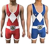 TRI-TITANS Power Reversible red and Blue Wrestling Singlet - Freestyle Greco Roman Folkstyle - Red and Blue Mens & Youths (Adult 2XL: 200lbs-240lbs)