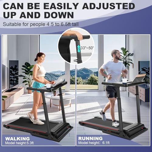 Caminadora con escritorio ajustable y capacidad 300 lb miniatura 2