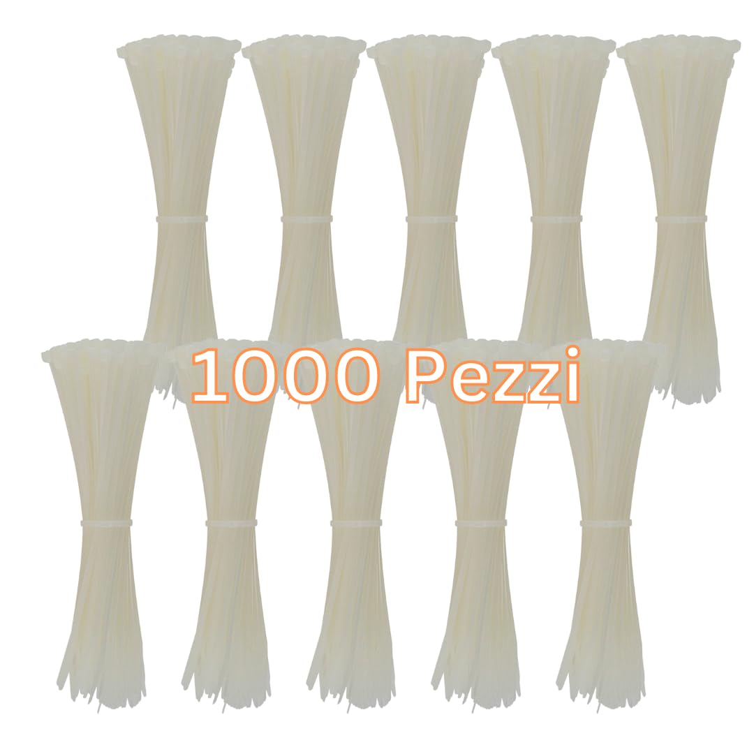 200 Fascette Serracavi Trasparenti Selectric – 300mm X 4.8mm, Resistenti UV, Heavy Duty, Confezione Da 200